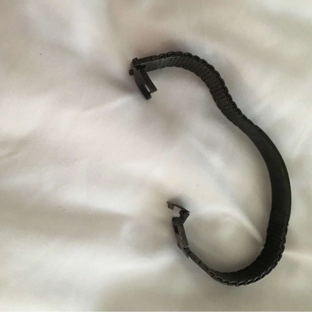 Black Mesh Stainless Steel Men's Bracelet saying Daddy